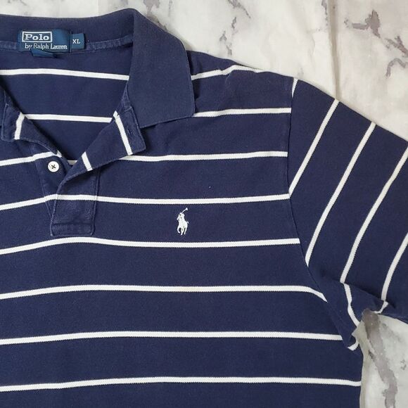 Polo Ralph Lauren Navy/White Striped Polo - Picture 2 of 4